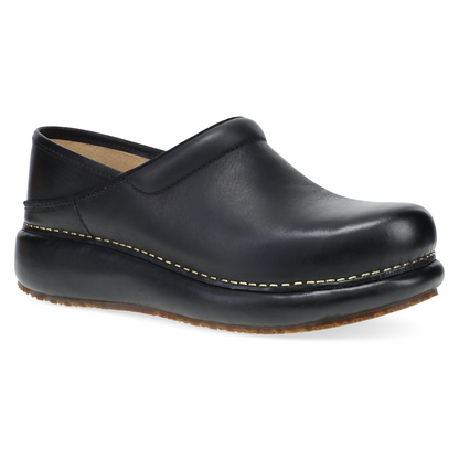Dansko Platform Pro Black Burnished Nubuck Classic Clog
