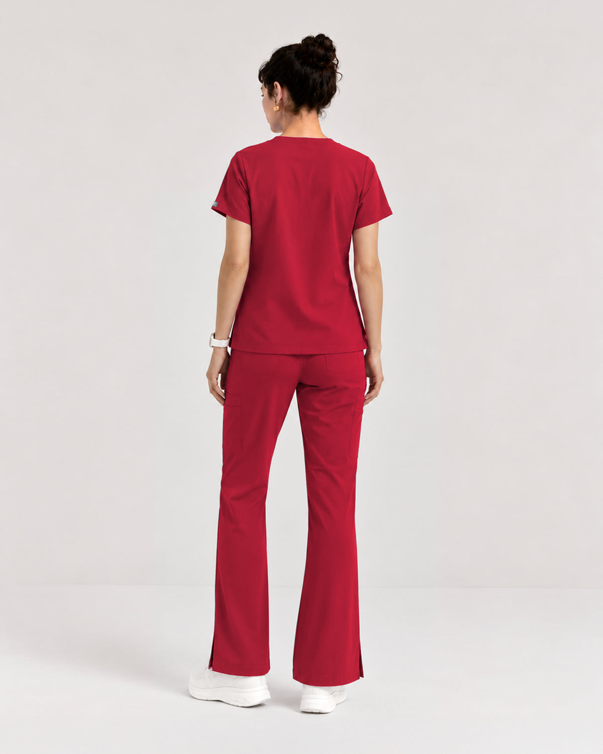 Foundry Women's 1005 Quinn 2 Pocket V-Neck Top Red
