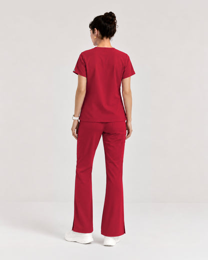 Foundry Women's 1005 Quinn 2 Pocket V-Neck Top Red