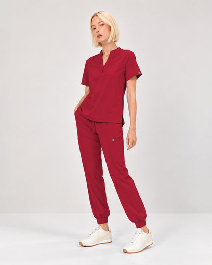 Foundry Women's 1055 Arden 2 Pocket Mandarin Top Red