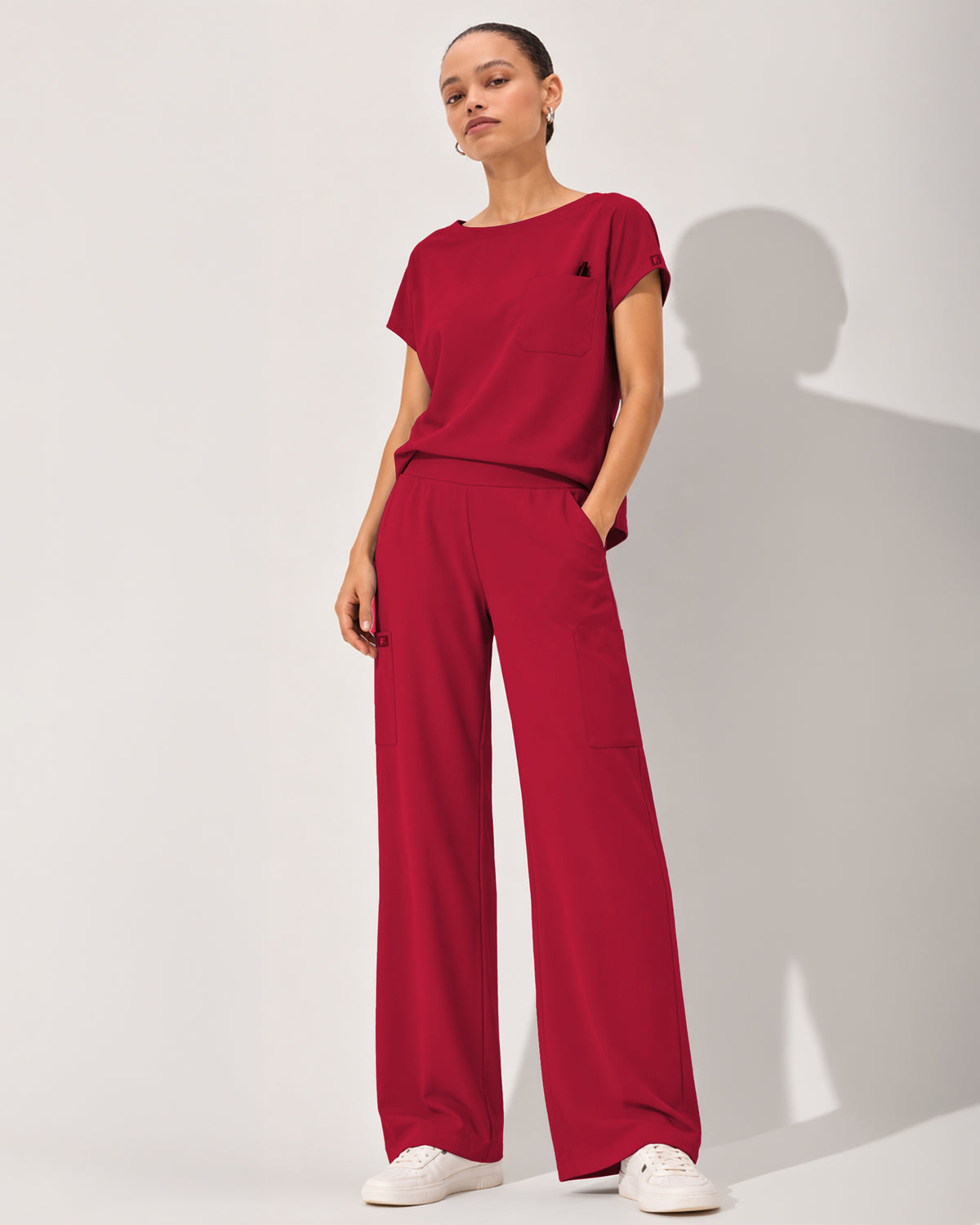 Foundry Women's 2205 Sierra 5 Pocket Wide Leg Pant Red