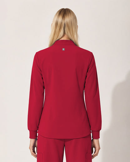 Foundry Women's 6005 Ellis 2 Pocket Scrub Jacket Red