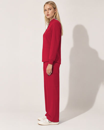 Foundry Women's 6005 Ellis 2 Pocket Scrub Jacket Red
