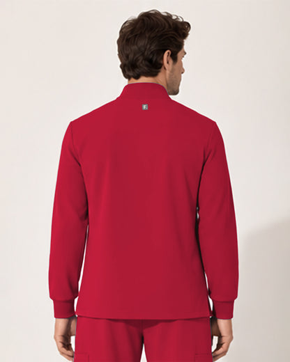 Foundry Men's 6505 Slate Men'S 2 Pocket Scrub Jacket Red