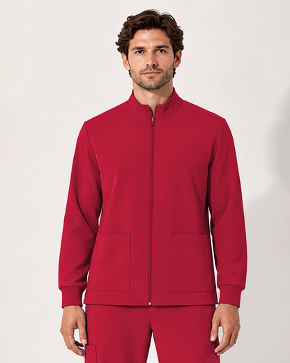 Foundry Men's 6505 Slate Men'S 2 Pocket Scrub Jacket Red