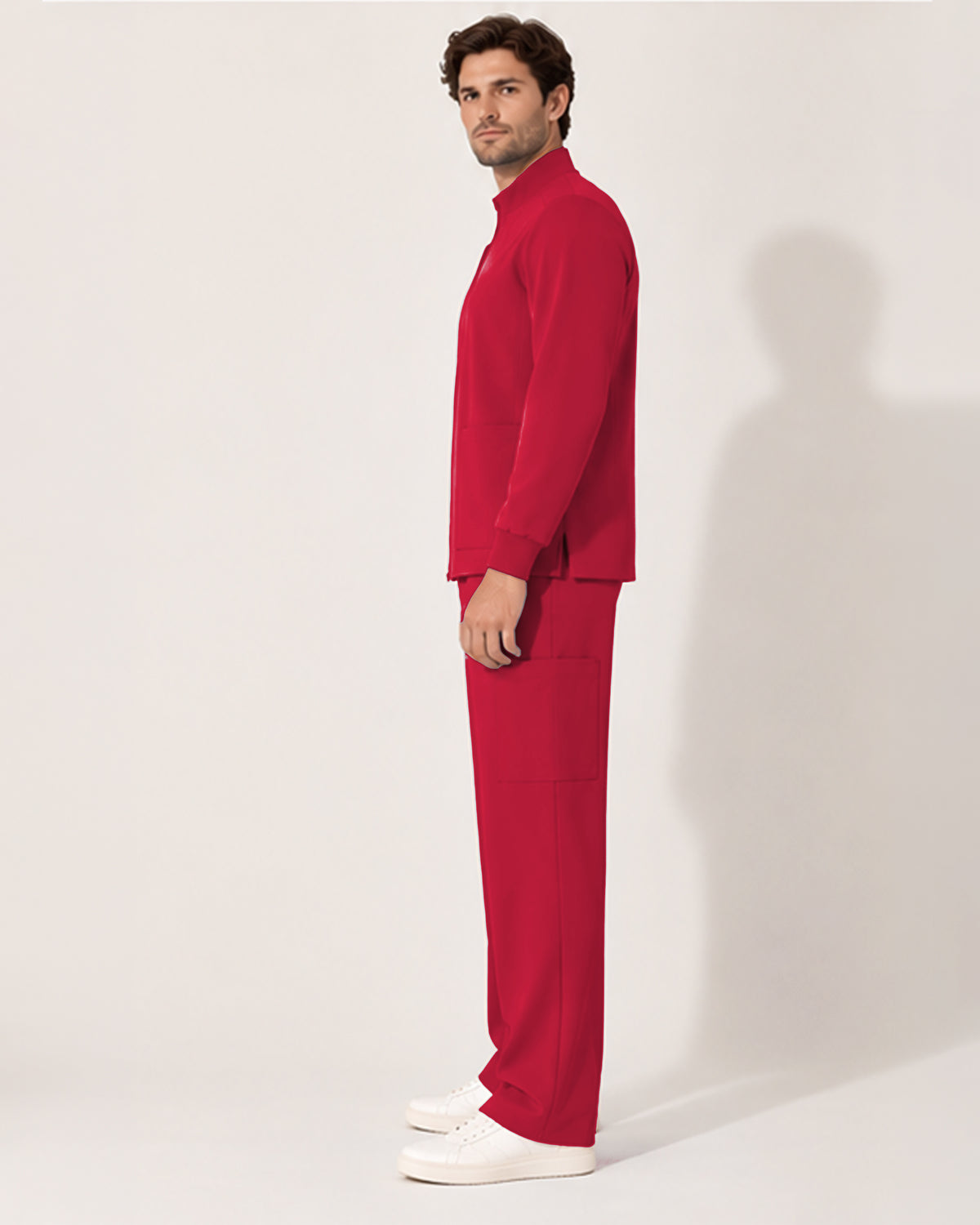 Foundry Men's 6505 Slate Men'S 2 Pocket Scrub Jacket Red