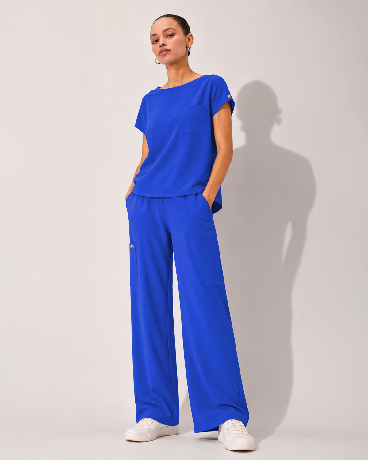 Foundry Women's 1215 Rowan 1 Pocket Boat Neck Dolman Top Royal