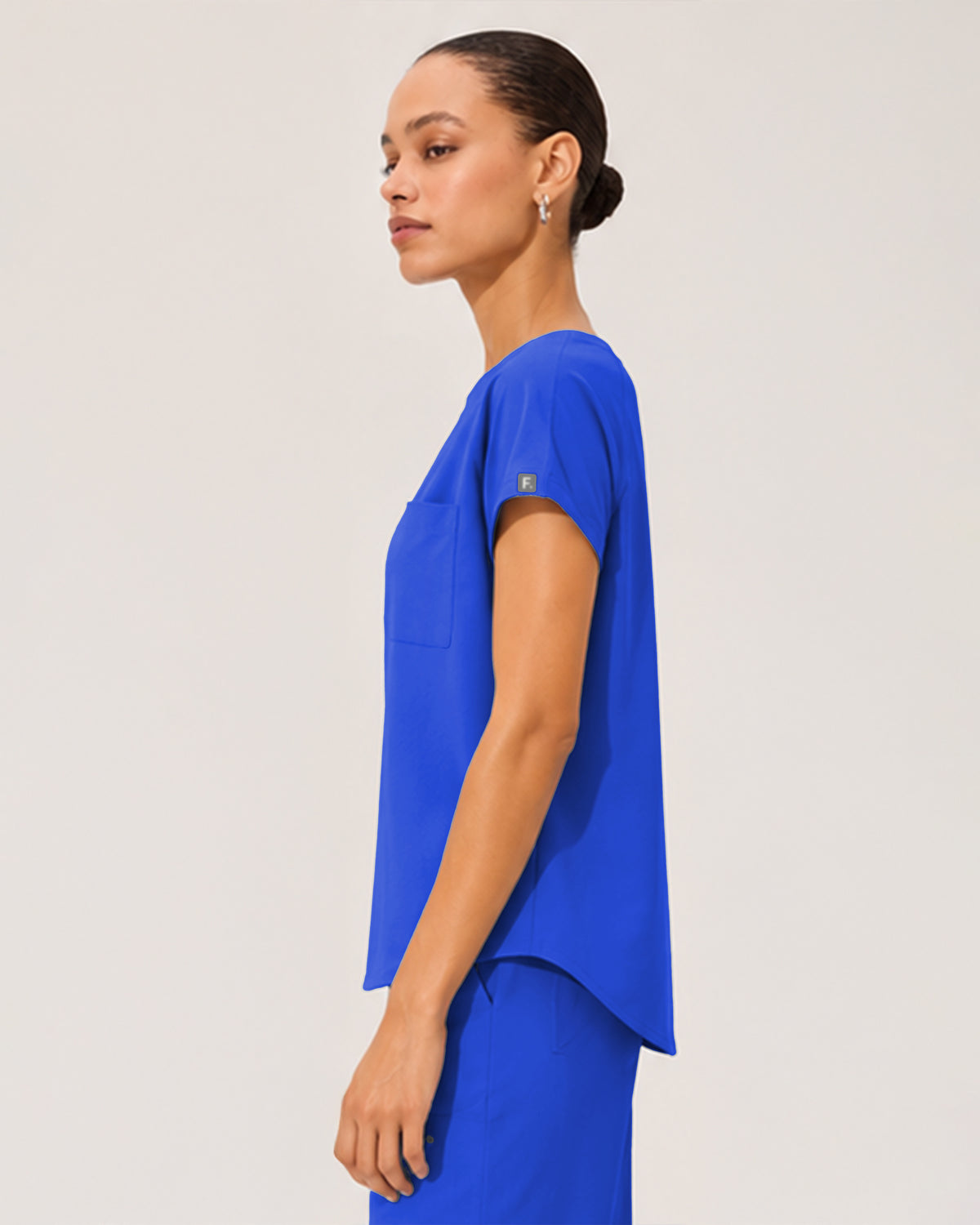 Foundry Women's 1215 Rowan 1 Pocket Boat Neck Dolman Top Royal