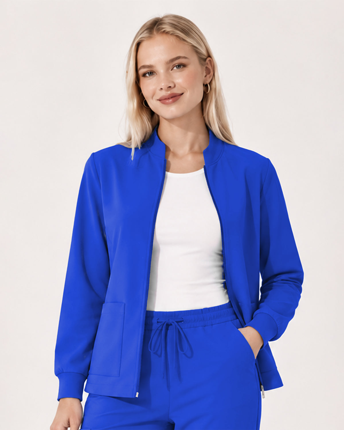Foundry Women's 6005 Ellis 2 Pocket Scrub Jacket Royal