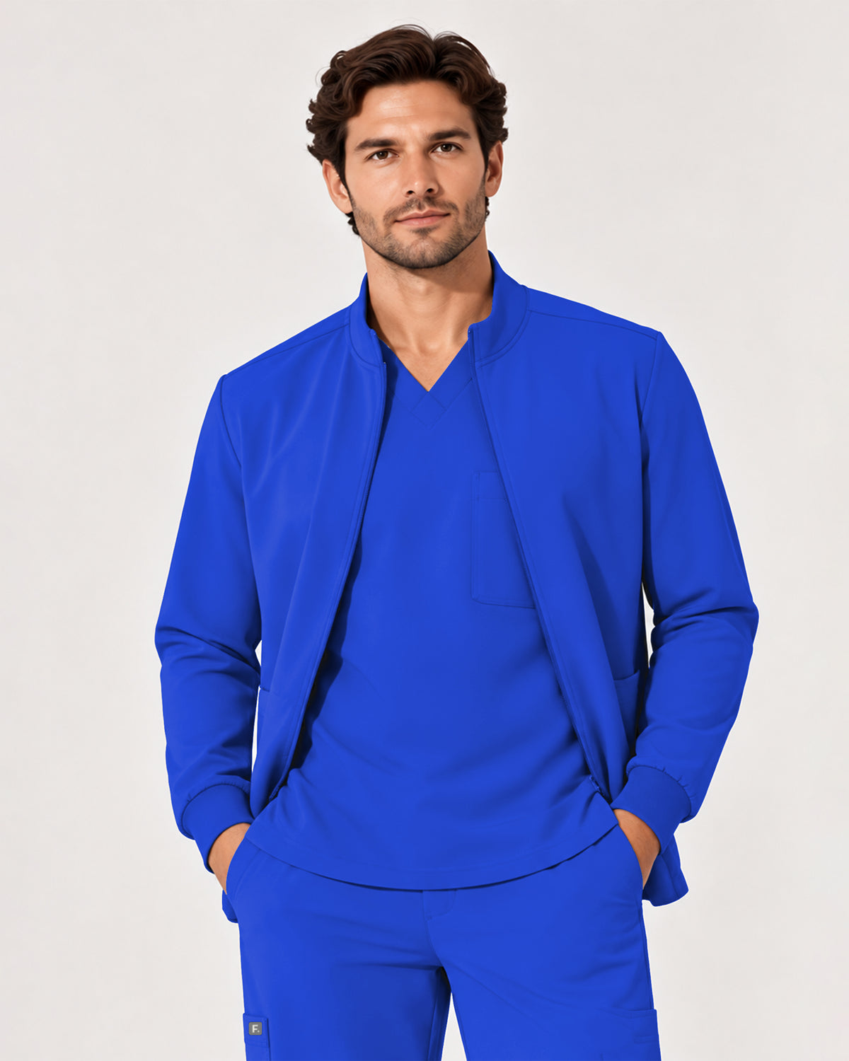 Foundry Men's 6505 Slate Men'S 2 Pocket Scrub Jacket Royal