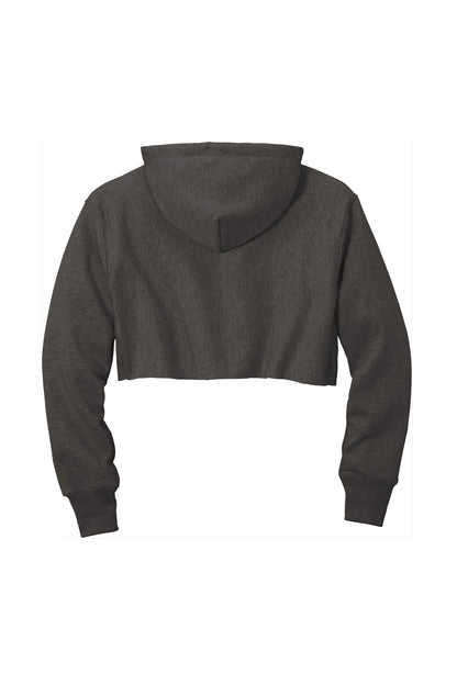 Champion Women's Reverse Weave Cropped Cut-Off Hooded Sweatshirt RW01W Charcoal Heather