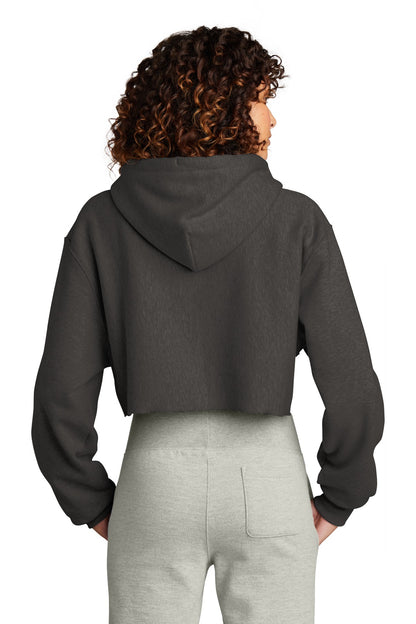Champion Women's Reverse Weave Cropped Cut-Off Hooded Sweatshirt RW01W Charcoal Heather