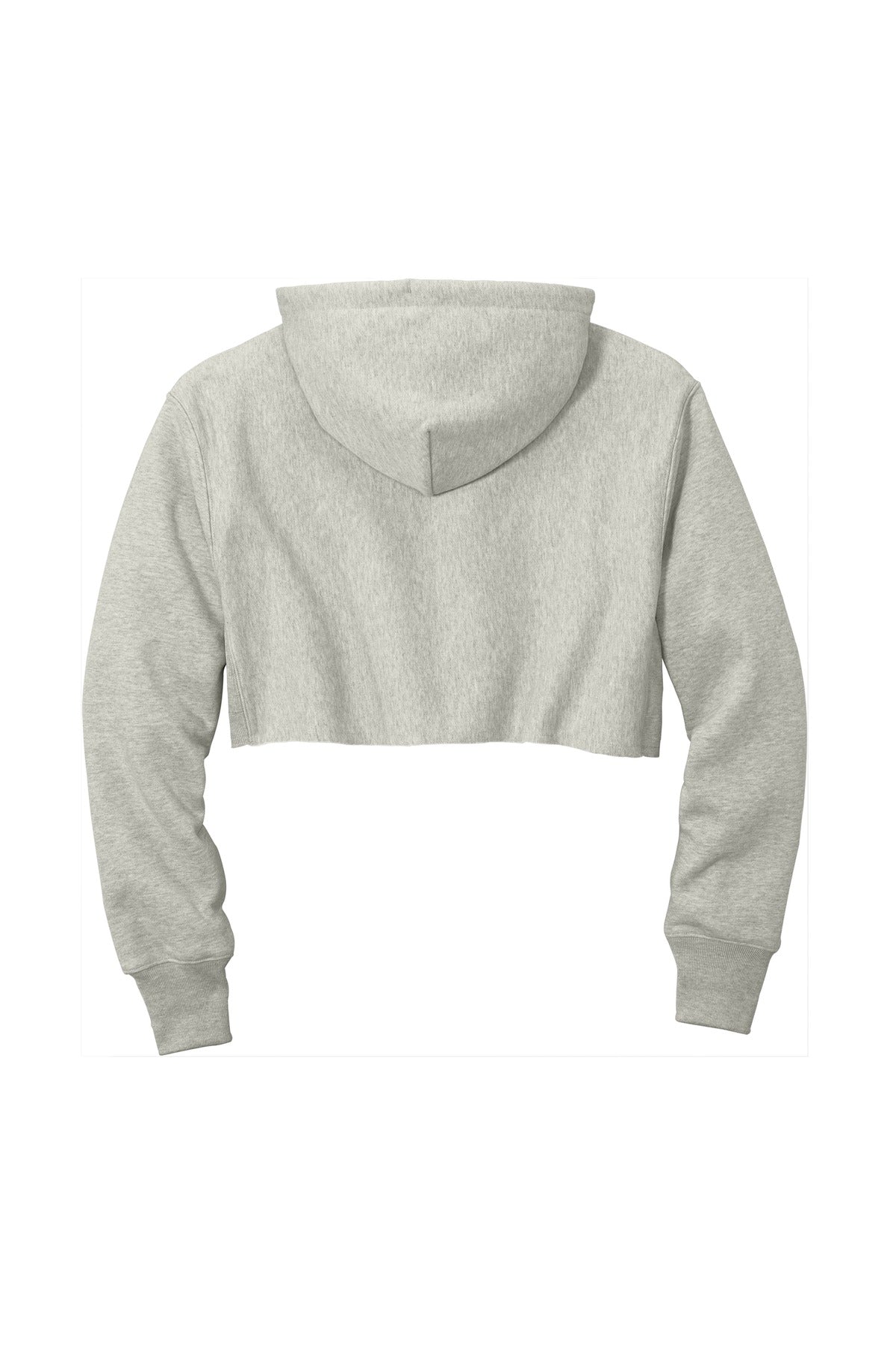 Champion Women's Reverse Weave Cropped Cut-Off Hooded Sweatshirt RW01W Oxford Grey
