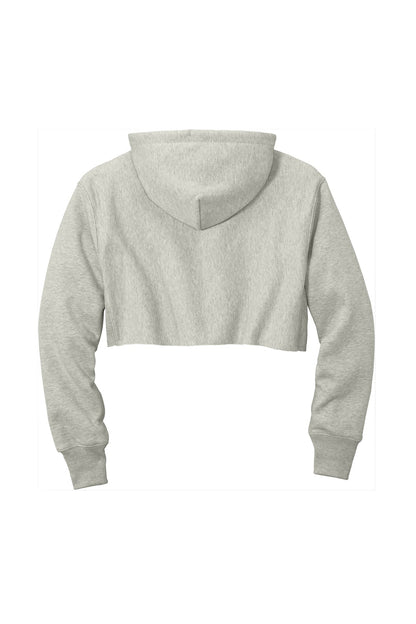 Champion Women's Reverse Weave Cropped Cut-Off Hooded Sweatshirt RW01W Oxford Grey