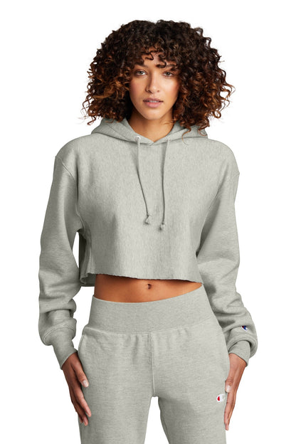Champion Women's Reverse Weave Cropped Cut-Off Hooded Sweatshirt image 1