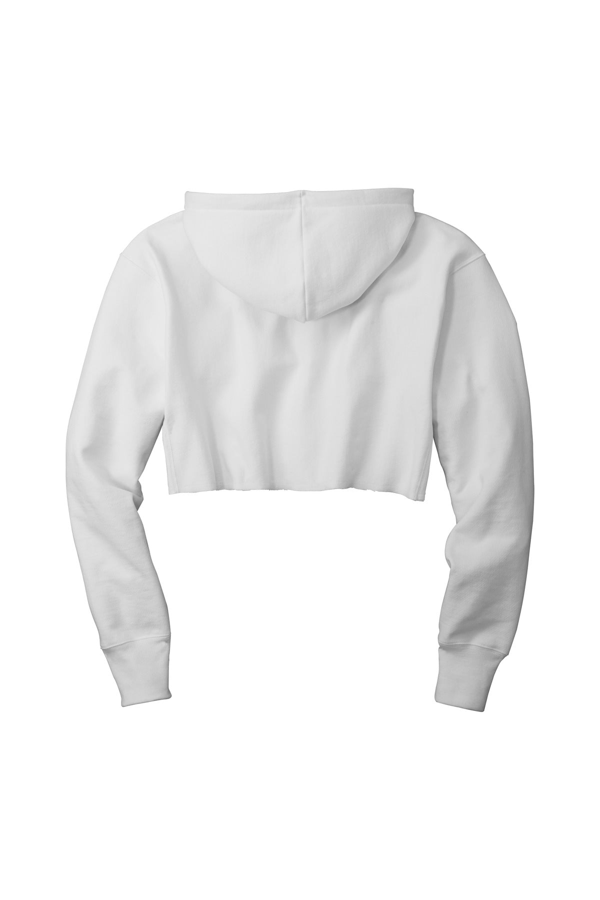 Champion Women's Reverse Weave Cropped Cut-Off Hooded Sweatshirt RW01W White