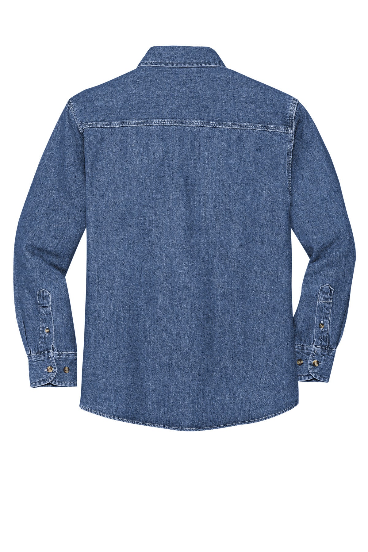 Port Authority Heavyweight Denim Shirt. S100 Dark Blue Stonewashed
