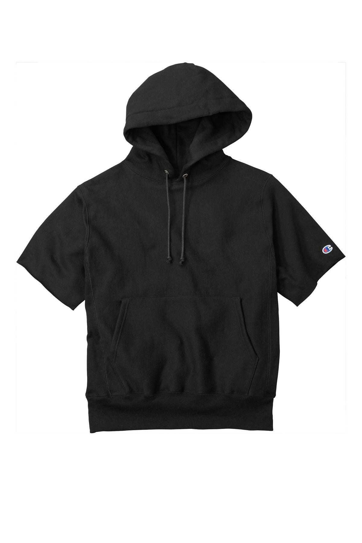 Champion Reverse Weave Short Sleeve Hooded Sweatshirt S101SS Black