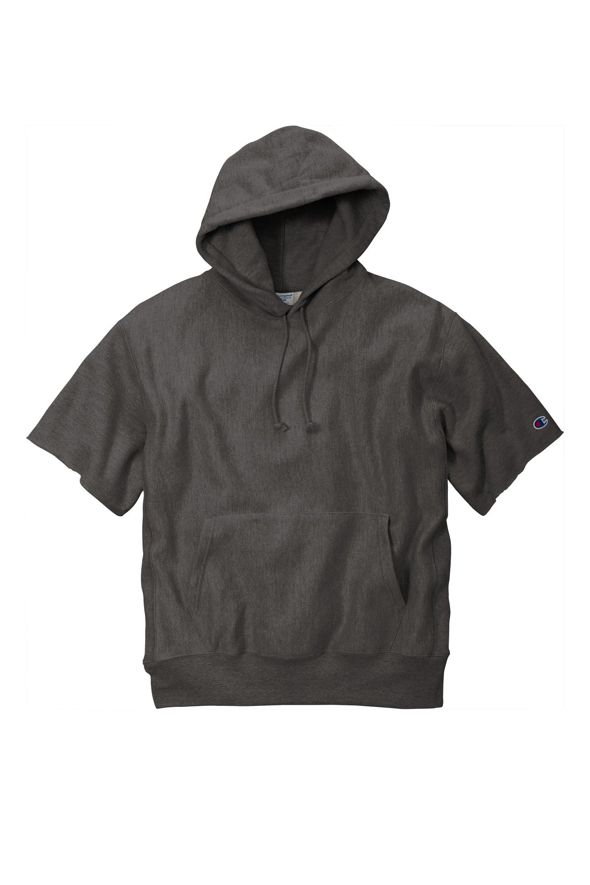 Champion Reverse Weave Short Sleeve Hooded Sweatshirt S101SS Charcoal Heather