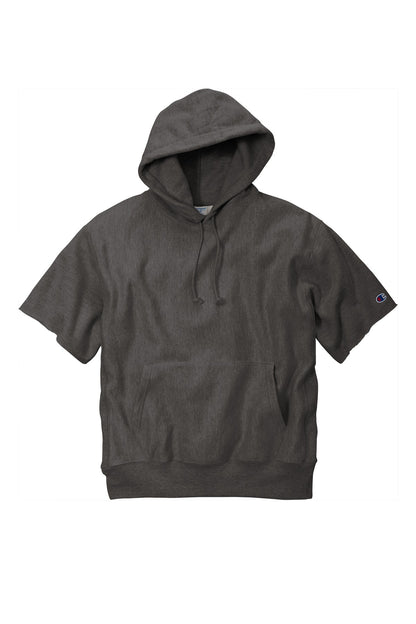 Champion Reverse Weave Short Sleeve Hooded Sweatshirt S101SS Charcoal Heather