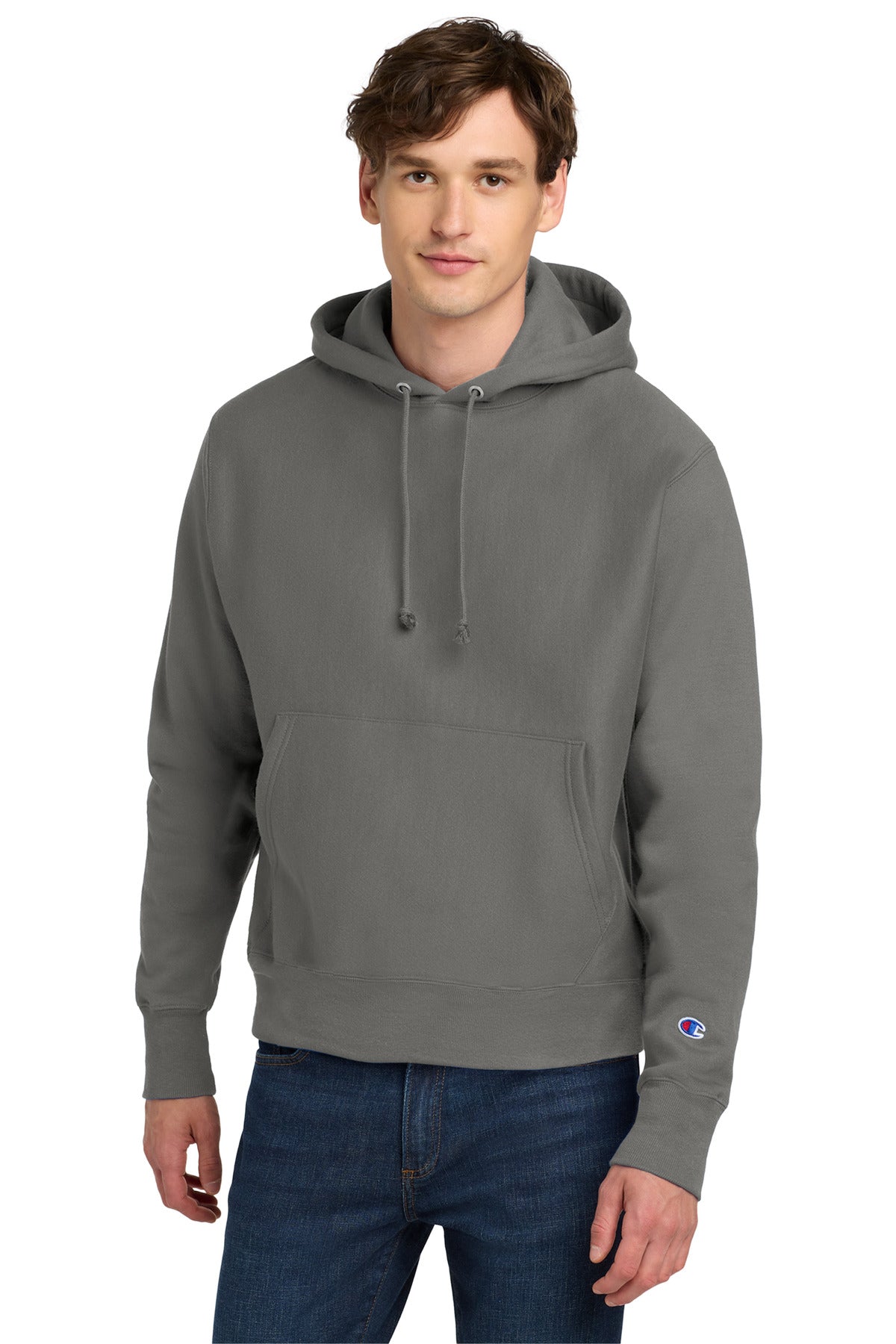 Champion Reverse Weave Hooded Sweatshirt S101 Stone Gray