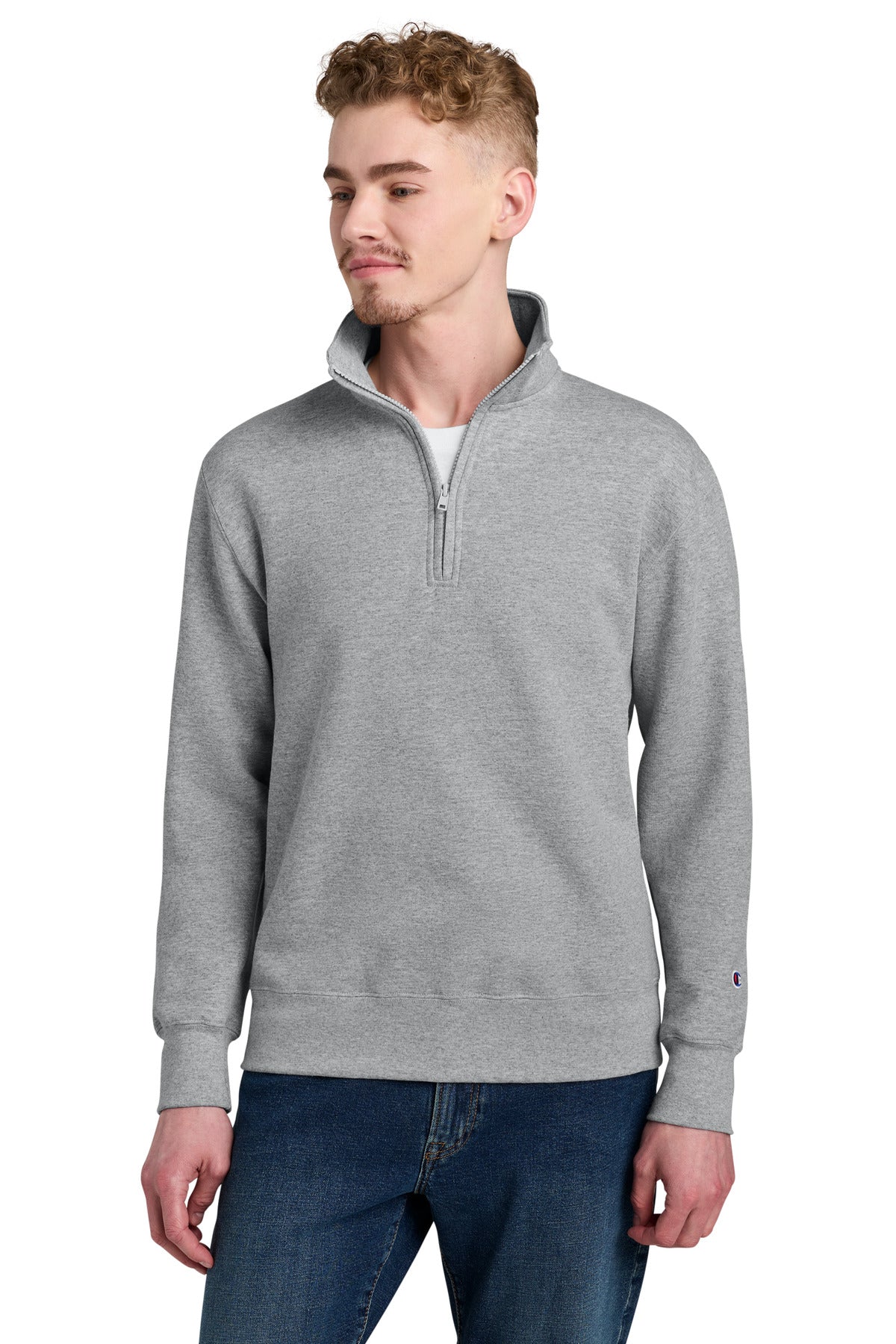 Champion Powerblend 1/4-Zip Sweatshirt S450 Light Steel