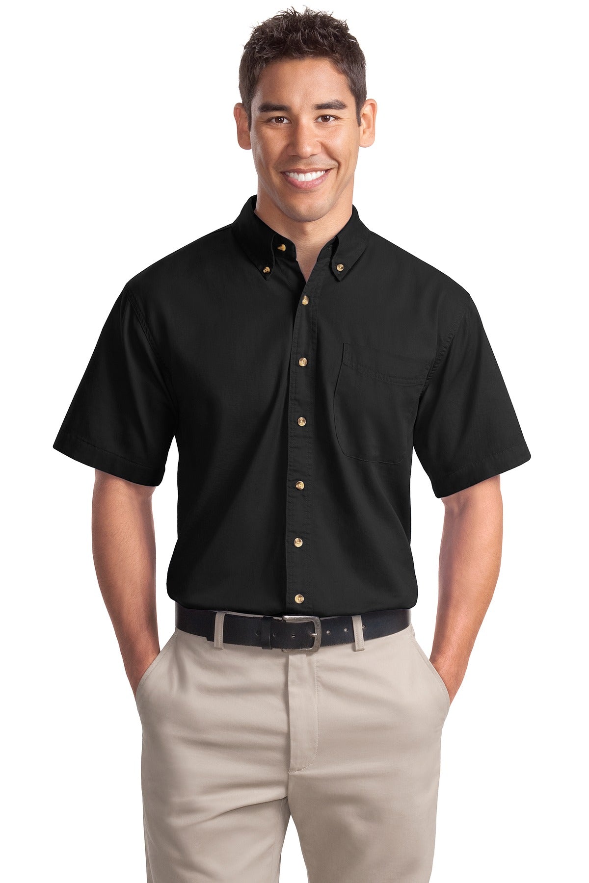 Port Authority Short Sleeve Twill Shirt. S500T Black