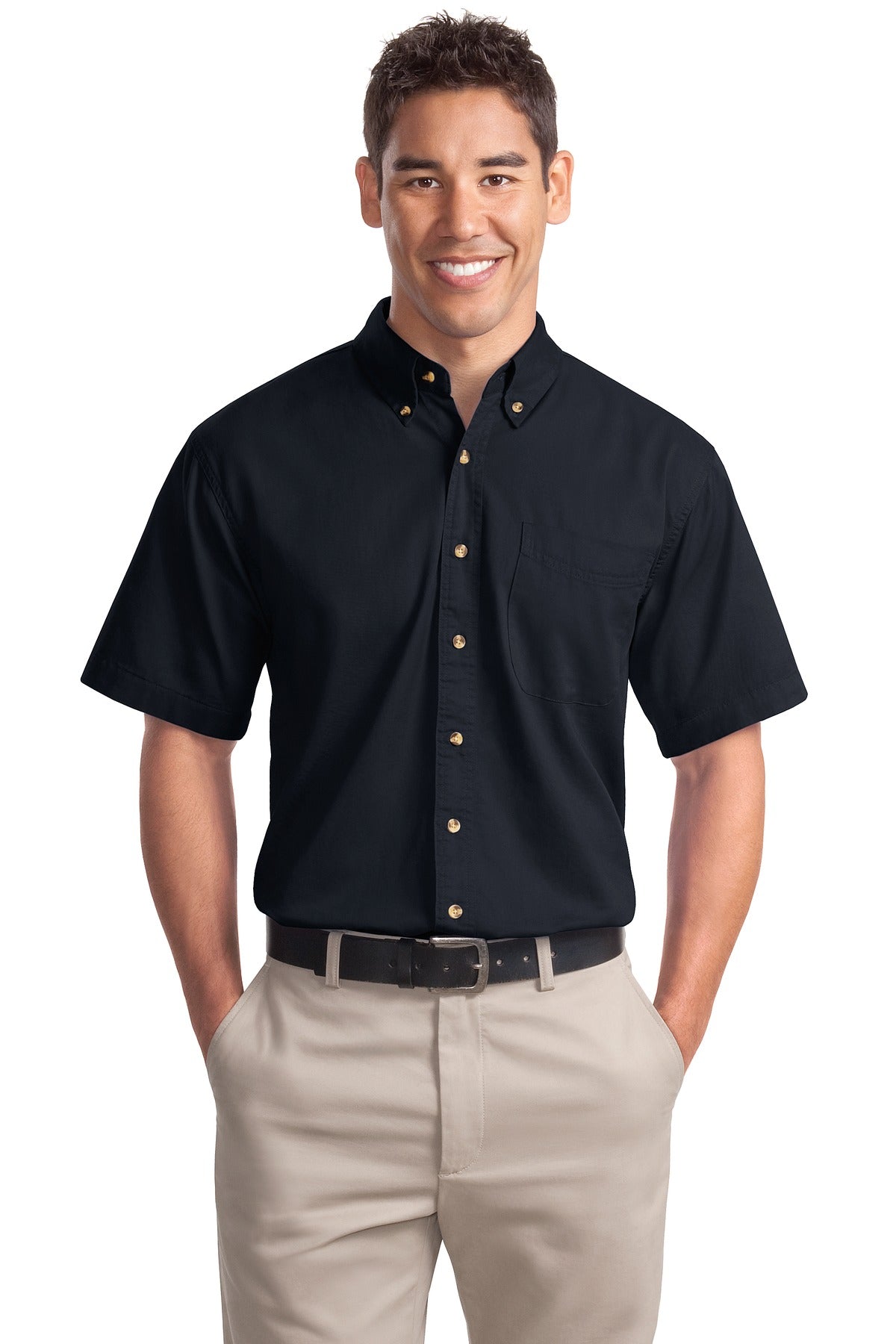 Port Authority Short Sleeve Twill Shirt. S500T Classic Navy