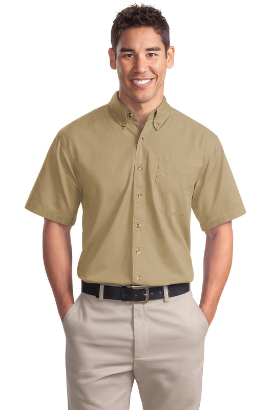 Port Authority Short Sleeve Twill Shirt. S500T Khaki