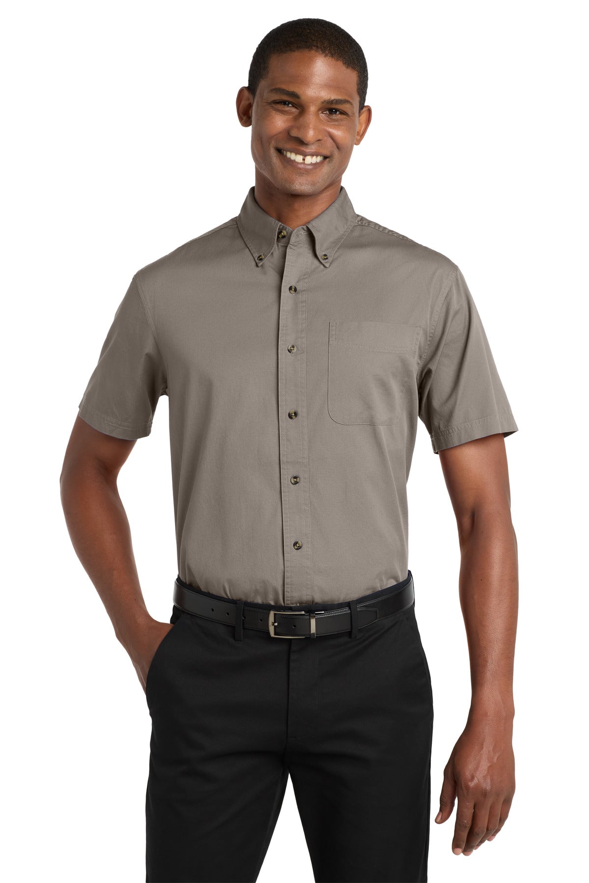 Port Authority Short Sleeve Twill Shirt S500T Khaki