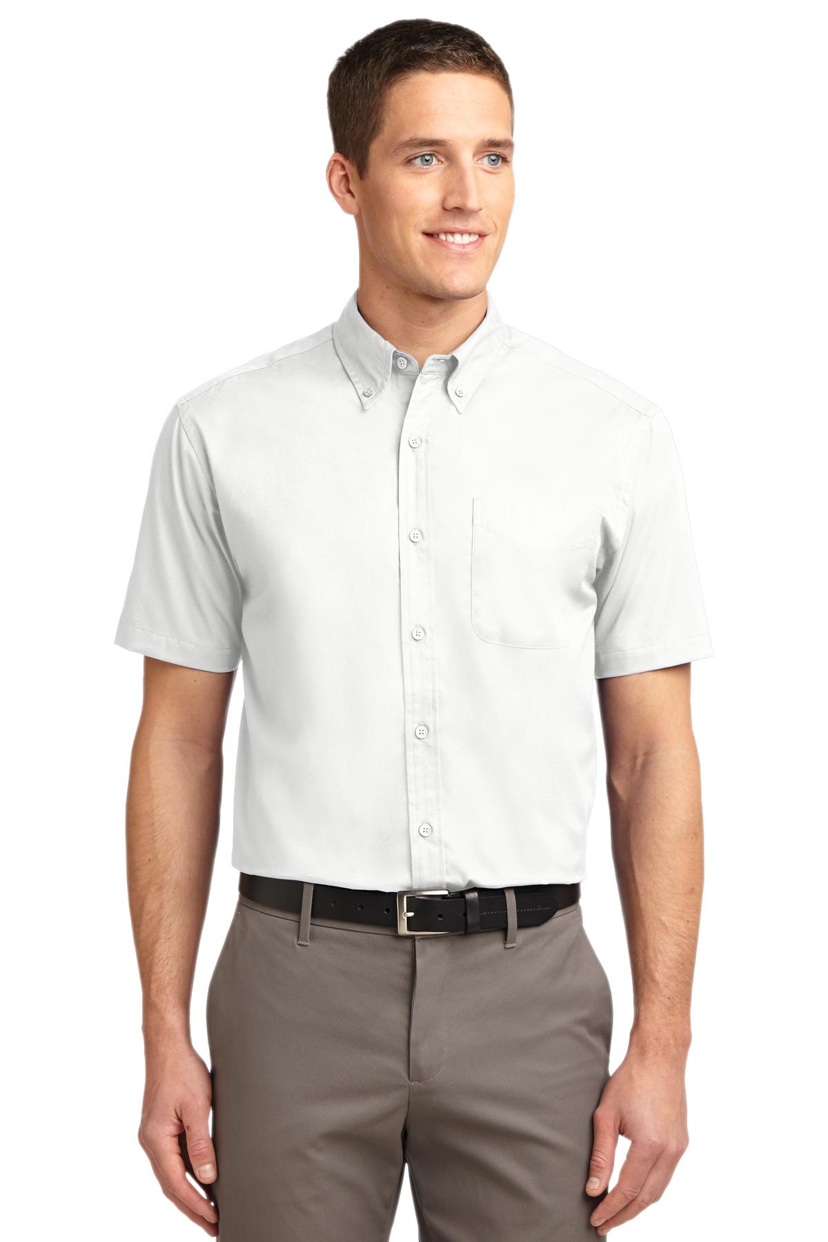 Port Authority Short Sleeve Easy Care Shirt S508 White/ Light Stone