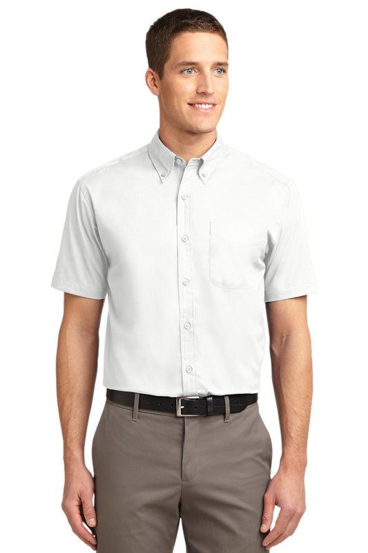 Port Authority Short Sleeve Easy Care Shirt.  S508 White/ Light Stone