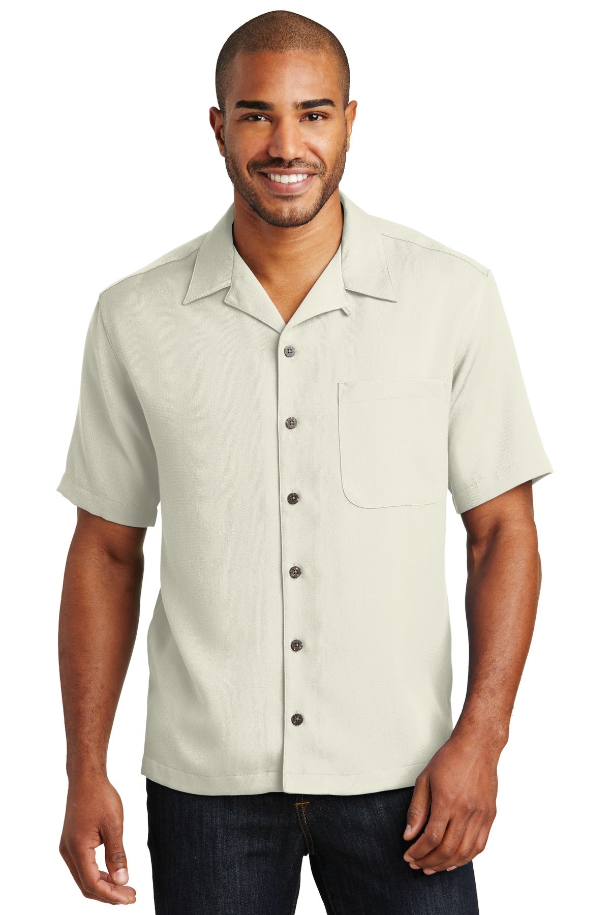 Port Authority Easy Care Camp Shirt.  S535 Ivory