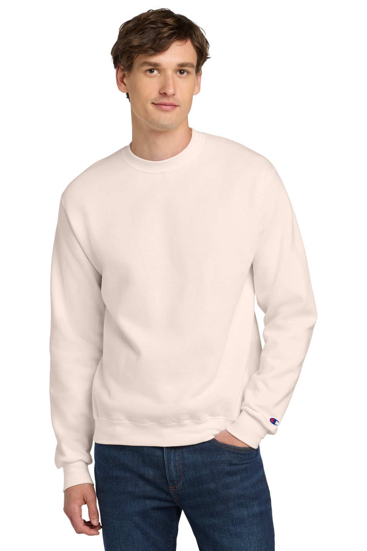 Champion Powerblend Crewneck Sweatshirt. S6000 Body Blush