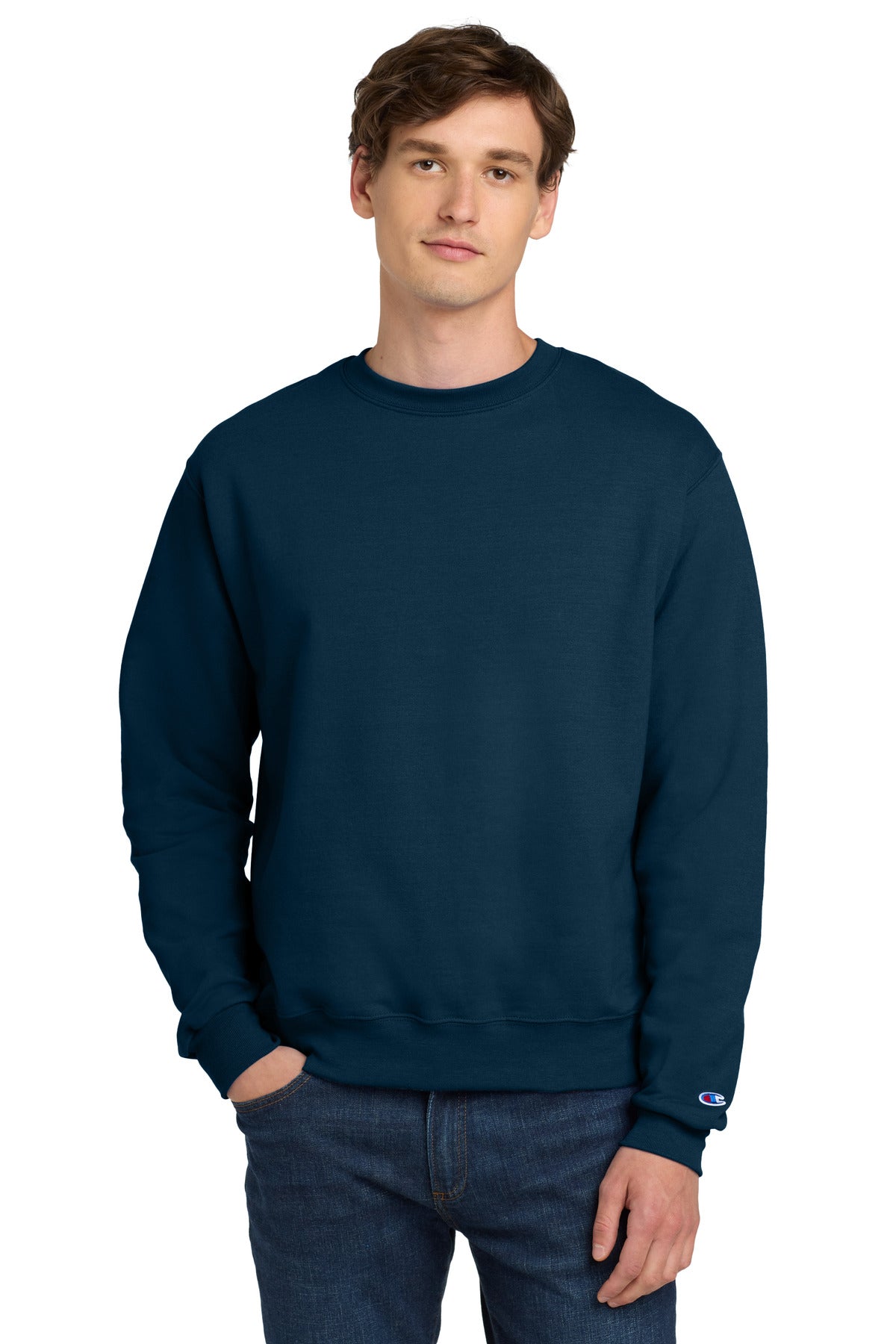 Champion Powerblend Crewneck Sweatshirt. S6000 Late Night Blue
