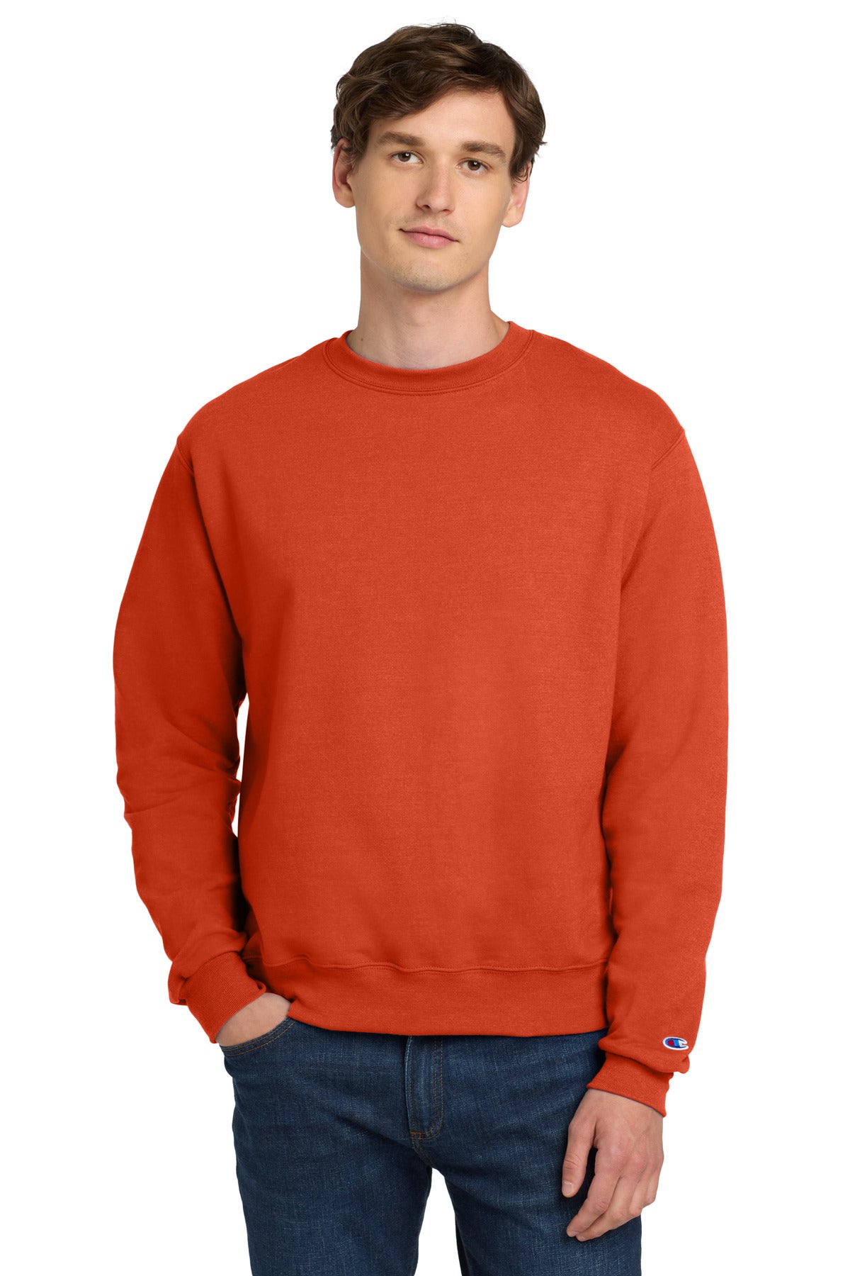 Champion Powerblend Crewneck Sweatshirt. S6000 Orange