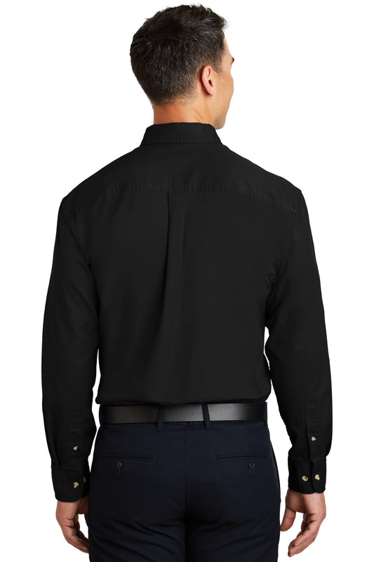 Port Authority Long Sleeve Twill Shirt.  S600T Black