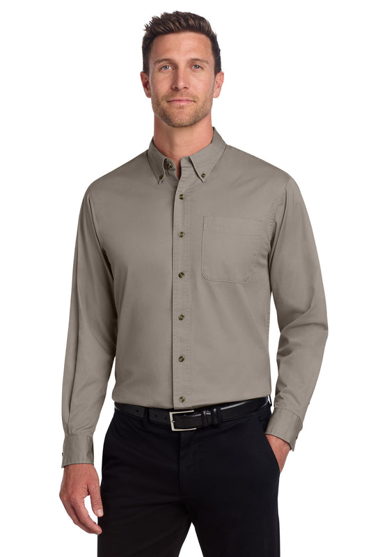 Port Authority Long Sleeve Twill Shirt S600T Khaki