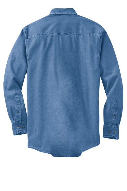 Port Authority Long Sleeve Denim Shirt. S600 Faded Denim