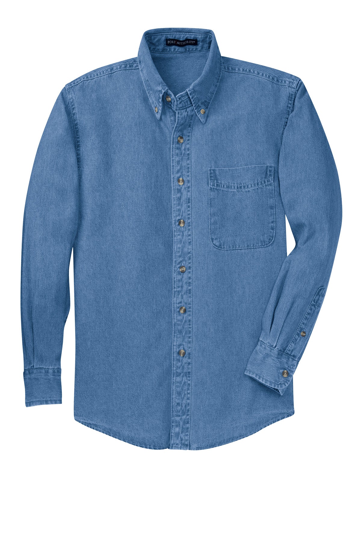 Port Authority Long Sleeve Denim Shirt. S600 Faded Denim