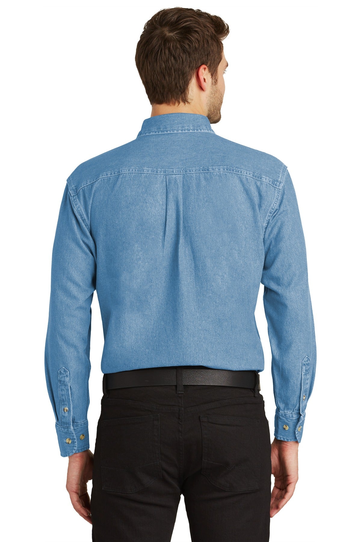 Port Authority Long Sleeve Denim Shirt. S600 Faded Denim