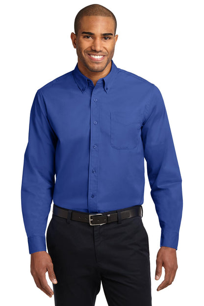 Port Authority Extended Size Long Sleeve Easy Care Shirt S608ES Royal/ Classic Navy