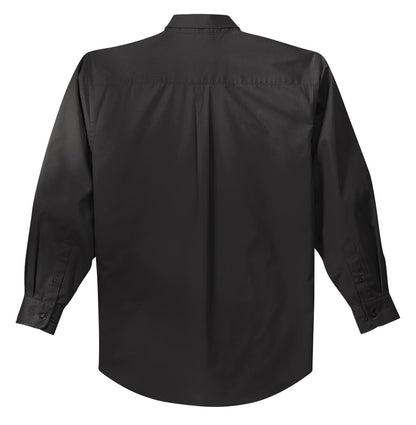 Port Authority Extended Size Long Sleeve Easy Care Shirt S608ES Black/ Light Stone