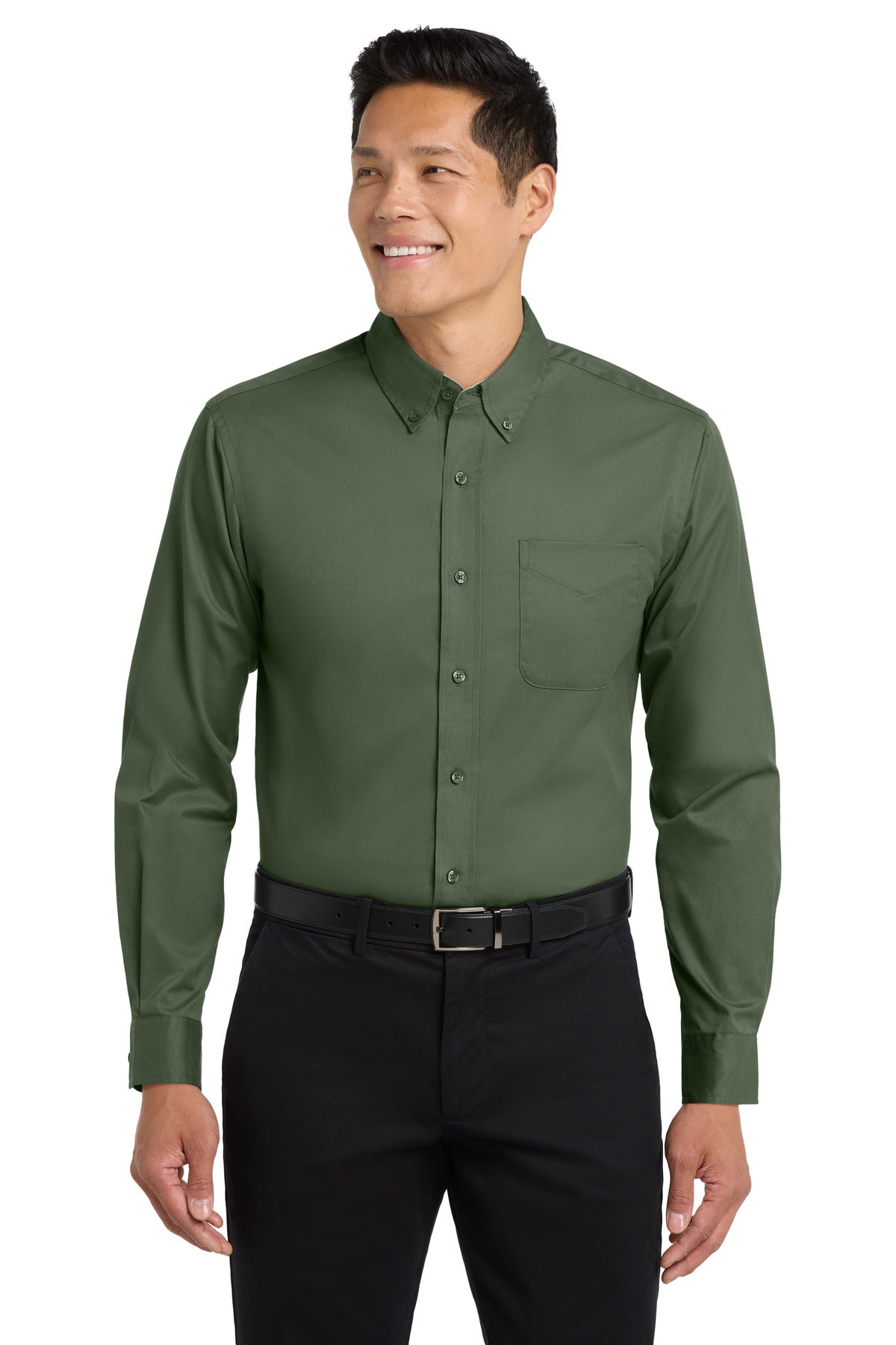 Port Authority Long Sleeve Easy Care Shirt S608 Clover Green