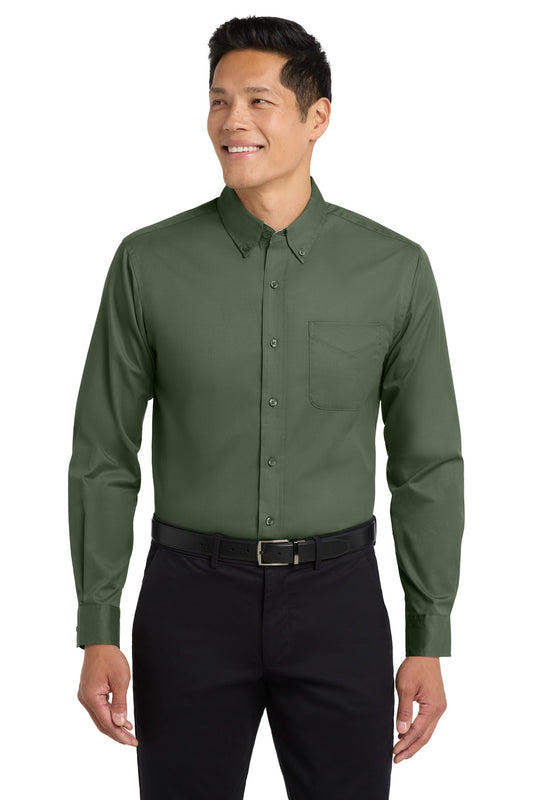 Port Authority Long Sleeve Easy Care Shirt S608 Clover Green