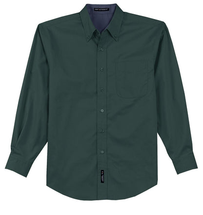 Port Authority Tall Long Sleeve Easy Care Shirt.  TLS608 Dark Green/ Navy Tall