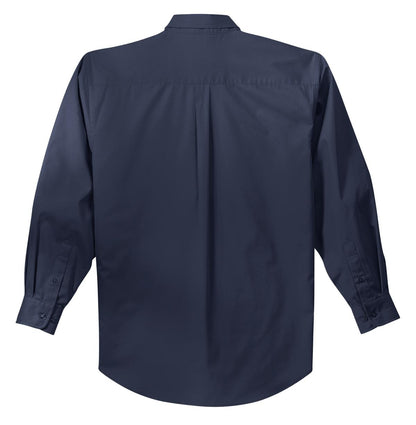 Port Authority Tall Long Sleeve Easy Care Shirt.  TLS608 Navy/ Light Stone Tall