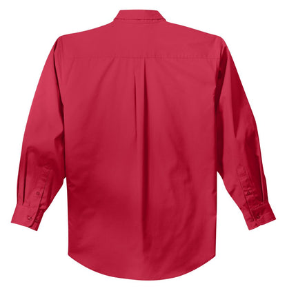 Port Authority Tall Long Sleeve Easy Care Shirt.  TLS608 Red/ Light Stone Tall