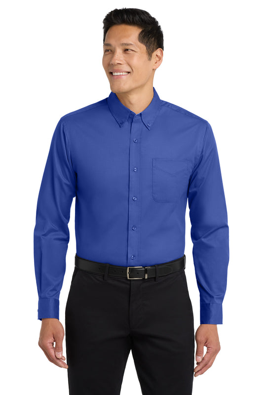 Port Authority Long Sleeve Easy Care Shirt S608 Royal/ Classic Navy