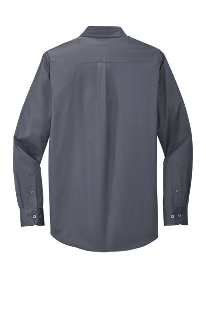 Port Authority Long Sleeve Easy Care Shirt S608 Steel Grey/ Light Stone